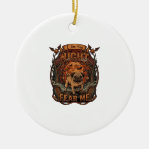 Am Night Fear Me Pug Halloween Moon_1 Keramisch Ornament