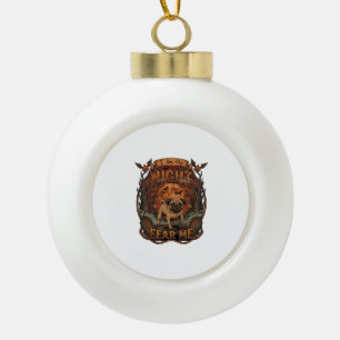 Am Night Fear Me Pug Halloween Moon_1 Keramische Bal Ornament