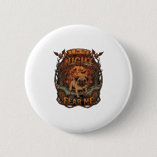 Am Night Fear Me Pug Halloween Moon_1 Ronde Button 5,7 Cm