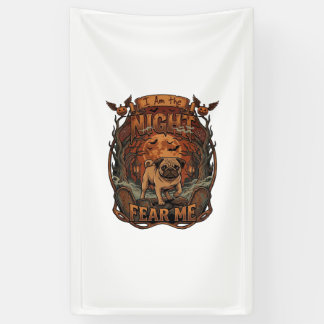 Am Night Fear Me Pug Halloween Moon_1 Spandoek