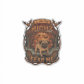 Am Night Fear Me Pug Halloween Moon_1 Sticker (Voorkant)