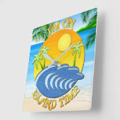 Am On Island Time 2 Vierkante Klok (Hoek)