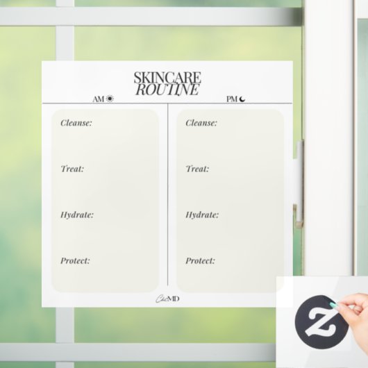 AM/PM huidverzorgingsroutine Raamsticker (Huis)