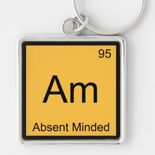 Am - Verstrooide Chemie Element Symbool T-shirt Sleutelhanger (Voorkant)