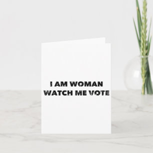 Am Vrouw Kijk hoe ik stem Vintage versleten Kaart