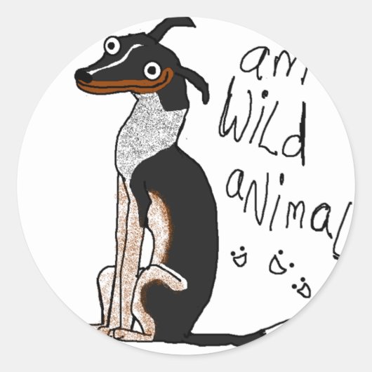 Am Wilde Dier Ronde Sticker (Voorkant)