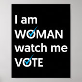 AM Woman Bekijk mij stem 2024 Blue Wave stemming Poster (Voorkant)