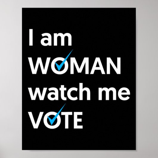 AM Woman Bekijk mij stem 2024 Blue Wave stemming Poster (Voorkant)