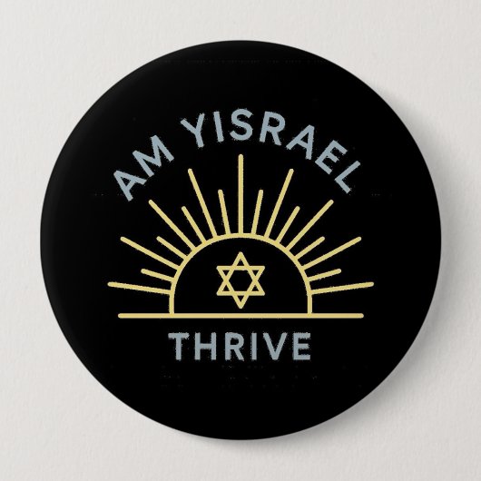 Am Yisrael Bloei Speld Ronde Button 4,0 Cm (Voorkant)