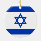 Am Yisrael Chai blauw Hebreeuws Israël vlag gebrui Keramisch Ornament (Achterkant)