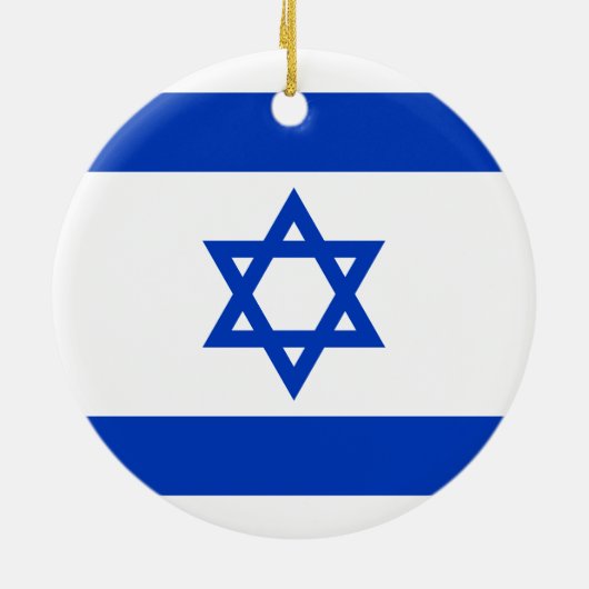 Am Yisrael Chai Hebreeuws zwart goud Ster van Davi Keramisch Ornament (Achterkant)