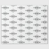 Am Yisrael Chai Ster van David zwart grijs wit Cadeaupapier (Vlak)