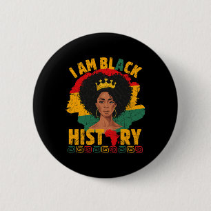 AM Zwart Geschiedenis Vrouwen Afrikaanse Meisjes Z Ronde Button 5,7 Cm