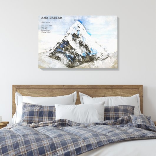 Ama Dablam Canvas Afdruk (Insitu (Slaapkamer))