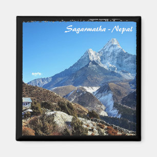 Ama Dablam & House, Sagarmatha - Nepal Magneet