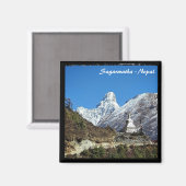 Ama Dablam & Stupa, Sagarmatha - Nepal Magneet (Voorkant / Achterkant)