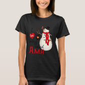 Ama Snowman Xmas Happy Family New Snowman Merry Ch T-shirt (Voorkant)