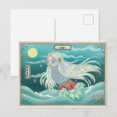 Amabie-Healing Spirit ア エ 疫 病 マ 退 Briefkaart (Voorkant / Achterkant)