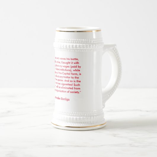 Amadeo Bordiga tegen drink bier Bierpul (Voorkant rechts)