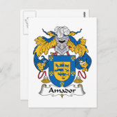 Amador Family Crest Briefkaart (Voorkant / Achterkant)