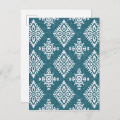 Amadora Blauwgroen Blue Pattern Briefkaart (Voorkant / Achterkant)
