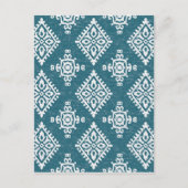 Amadora Blauwgroen Blue Pattern Briefkaart (Voorkant)