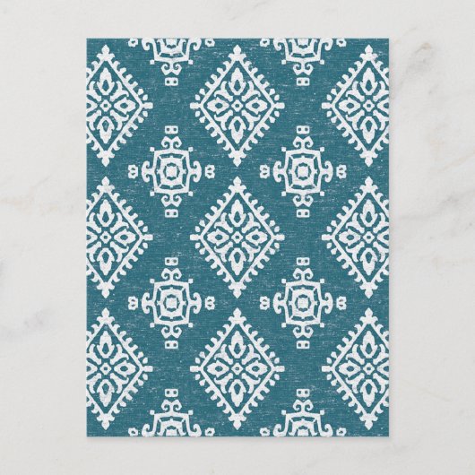 Amadora Blauwgroen Blue Pattern Briefkaart (Voorkant)