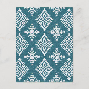 Amadora Blauwgroen Blue Pattern Briefkaart