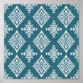 Amadora Blauwgroen Blue Pattern Poster (Voorkant)