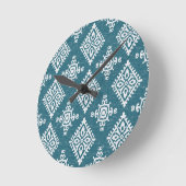 Amadora Blauwgroen Blue Pattern Ronde Klok (Hoek)