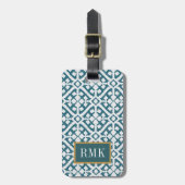 Amadora Blue Pattern Bagagelabel (Voorkant verticaal)