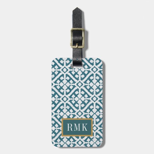 Amadora Blue Pattern Bagagelabel (Voorkant verticaal)