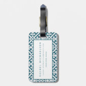 Amadora Blue Pattern Bagagelabel (Achterkant verticaal)