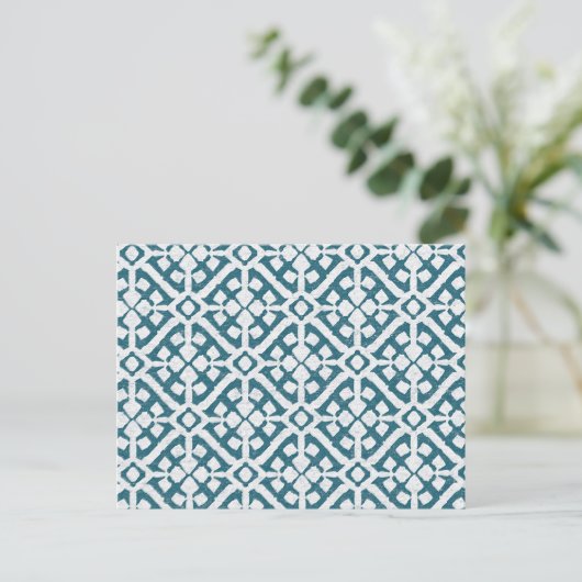 Amadora Blue Pattern Briefkaart (Staand voorkant)