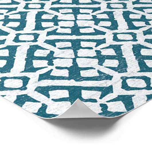 Amadora Blue Pattern Poster (Hoek)