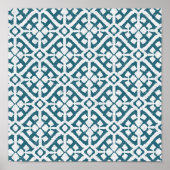 Amadora Blue Pattern Poster (Voorkant)