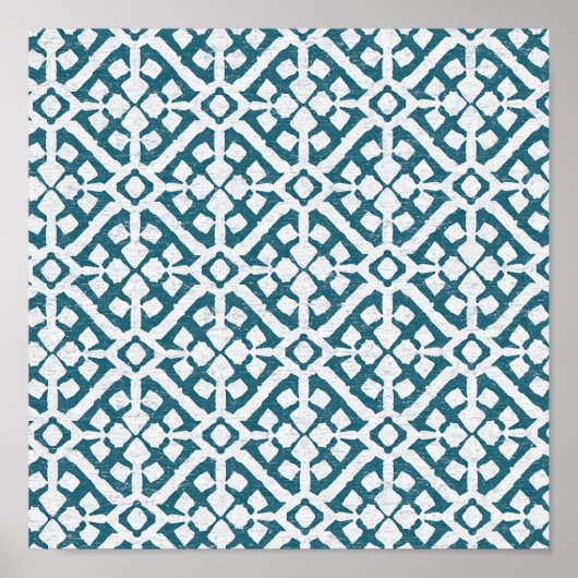 Amadora Blue Pattern Poster (Voorkant)