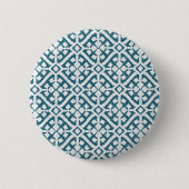Amadora Blue Pattern Ronde Button 5,7 Cm (Voorkant)