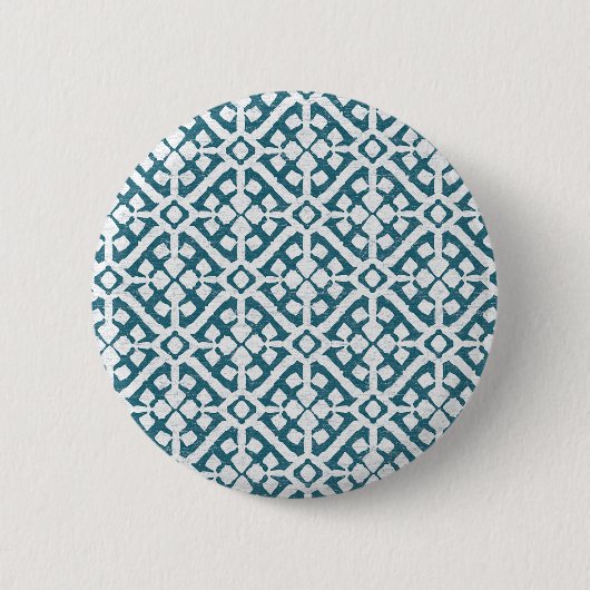 Amadora Blue Pattern Ronde Button 5,7 Cm (Voorkant)
