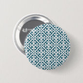 Amadora Blue Pattern Ronde Button 5,7 Cm (Voorkant /achterkant)