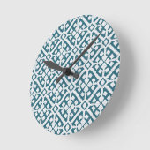 Amadora Blue Pattern Ronde Klok (Hoek)
