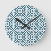 Amadora Blue Pattern Ronde Klok (Voorkant)