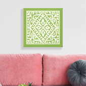 Amadora Green Pattern Canvas Afdruk (Insitu (Woonkamer))