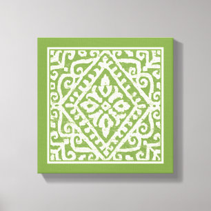 Amadora Green Pattern Canvas Afdruk