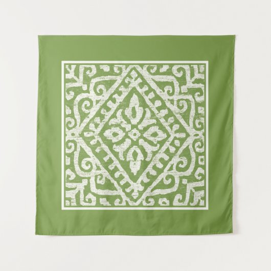 Amadora Green Pattern Wandkleed (Voorkant (horizontaal))
