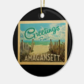 Amagansett Beach Vintage Travel Keramisch Ornament (Links)