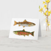 Amago en Masu zalm van Japan Kaart (Gele Bloem)