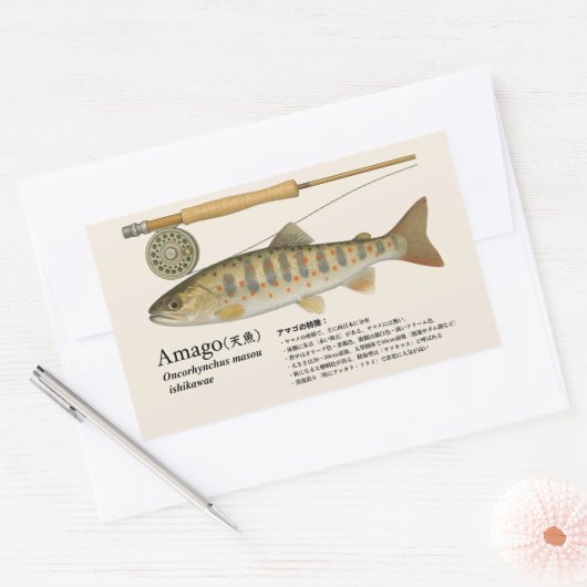 Amago (Oncorhynchus masou ishikawae) – Japanese Rechthoekige Sticker (Envelop)