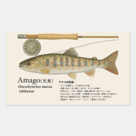 Amago (Oncorhynchus masou ishikawae) – Japans Rechthoekige Sticker