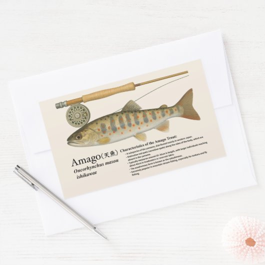 Amago (Oncorhynchus masou ishikawae) Rechthoekige Sticker (Envelop)